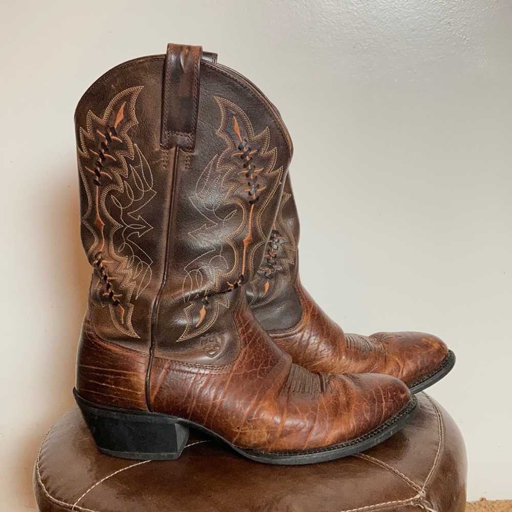 Ariat cowboy boots brown leather mens 10.5